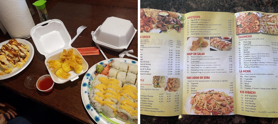 Takara Hibachi Express Menu