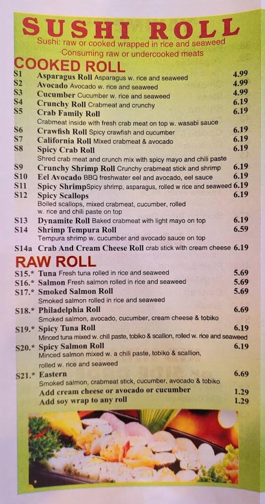 Takara Hibachi Express Menu image 2