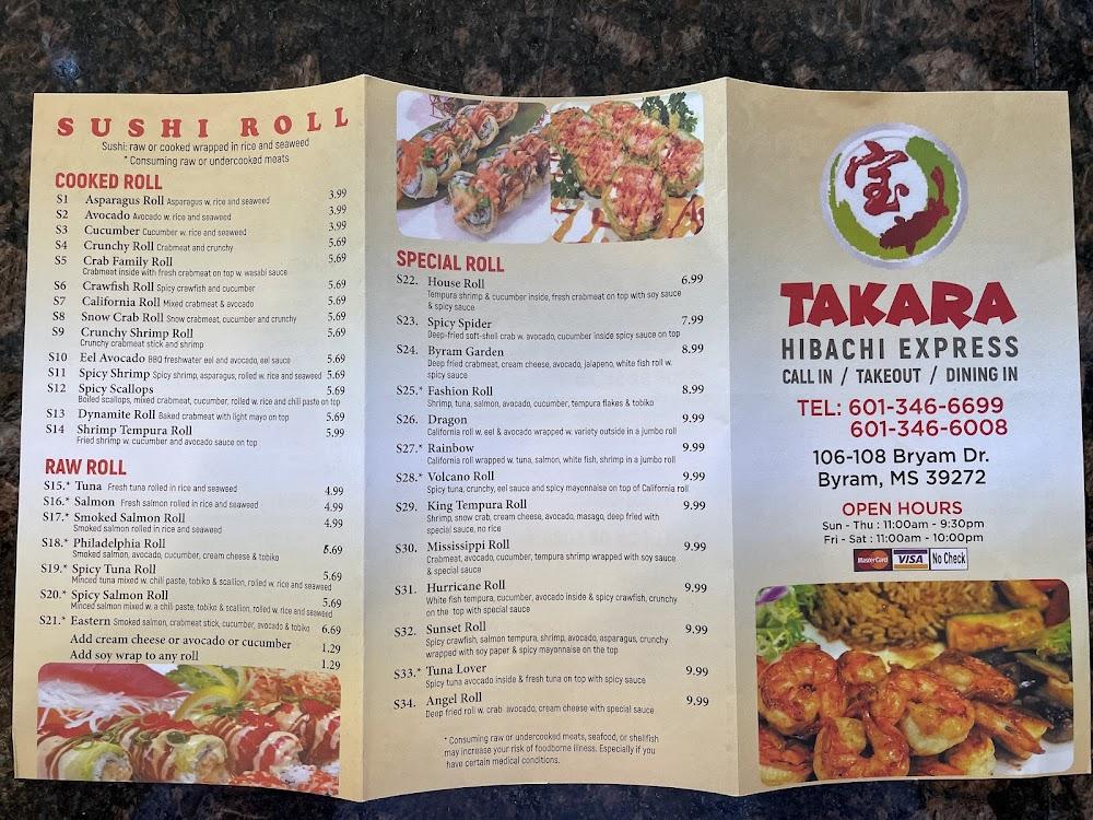 Takara Hibachi Express Menu image 4